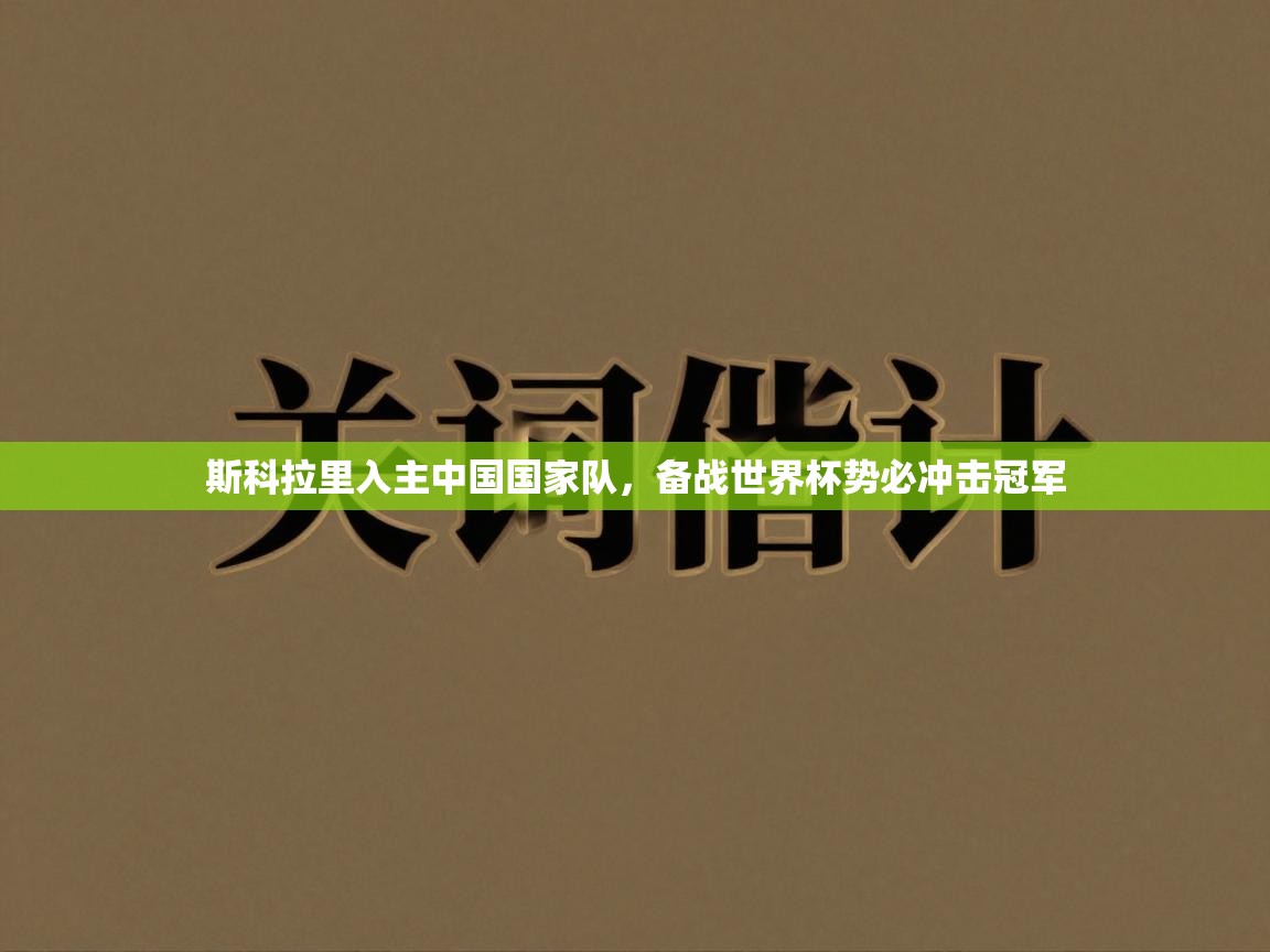 斯科拉里入主中国国家队，备战世界杯势必冲击冠军  第2张